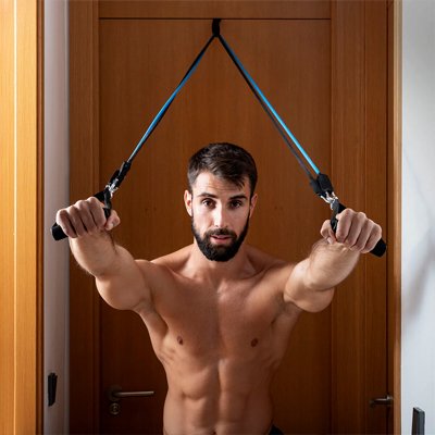 Elastique musculation homme etire bras