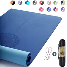 tapis bleu avec sac de transport 