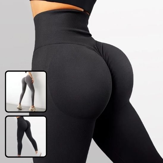 trois femme nous montre la hauteur du leggings et la courbe des fesse 